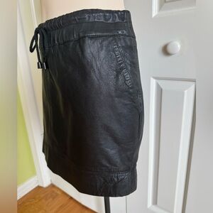 MANGO Black Leather Mini Skirt XS EUC